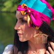 Load image into Gallery viewer, katie wears Bold Clothing's Band of gold Headwear on a boat | #sayitinbold @boldornaked shop online at www.boldornaked.com | Bold Headwear