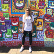 Load image into Gallery viewer, Kate wears Bold's Bold's "It's very rude to stare" Bamboo Tee in New Plymouth New Zealand | #sayitinbold @boldornaked shop online at www.boldornaked.com