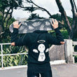 Load image into Gallery viewer, Kate skateboards in NZ wearing Bold's Angel / Devil - Good AF / Bad AF Sequin Hoodie - Bold Clothing & Headwear - #sayitinbold | Bold Clothing | www.boldornaked.com
