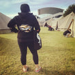 Load image into Gallery viewer, Kelly wears Bold's Gold Lips - Sequin Hoodie - Bold Clothing & Headwear - #sayitinbold at Womad, New Plymouth, NZ | Bold Clothing | www.boldornaked.com