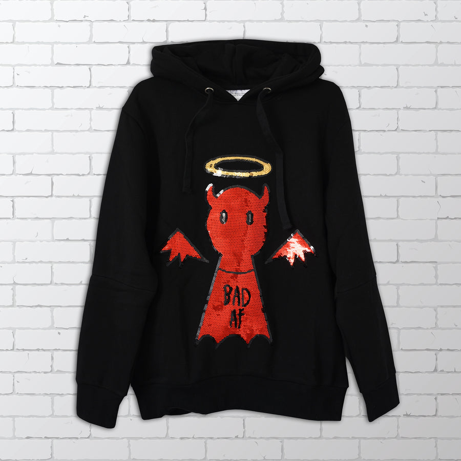 Angel / Devil - Good AF / Bad AF Sequin Hoodie -  Bold Clothing & Headwear - #sayitinbold | Bold Clothing | www.boldornaked.com
