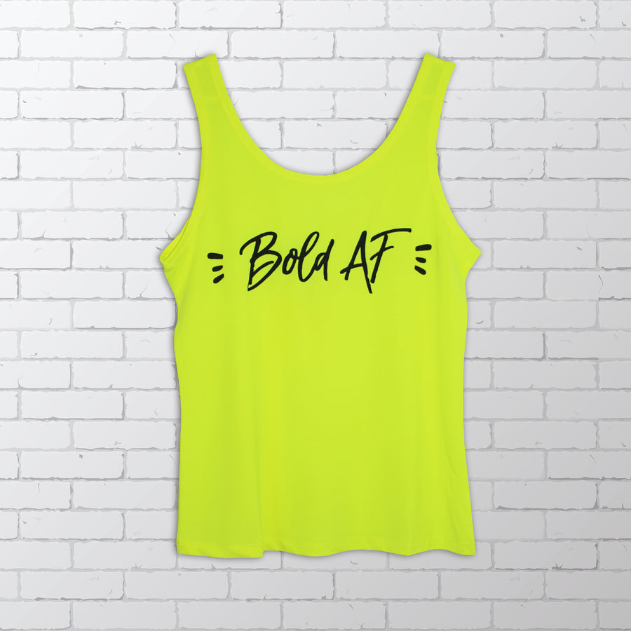 Bold AF - Yellow Dry-Fit Singlet for women | #sayitinbold | Bold Clothing | www.boldornaked.com