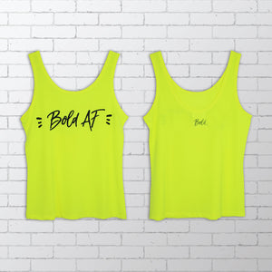 Bold AF - Yellow Dry-Fit Singlet for women | #sayitinbold | Bold Clothing | www.boldornaked.com