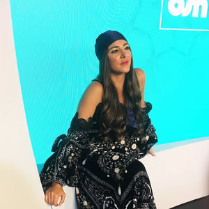 Habiba Basiony wears Bold's Dream Lover Headwear on the OSN TV show Spotlight | Bold Clothing - Unique Bamboo Clothing & Streetwear | #sayitinbold @boldornaked shop online at www.boldornaked.com