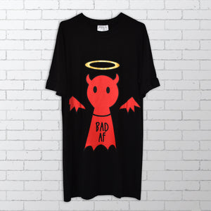  Bold's Angel / Devil Bamboo T-shirt Dress - Good AF / Bad AF Bamboo T-shirt / Dress / Sleepwear - Bamboo Clothing | Bold Clothing & Headwear - #sayitinbold | Bold Clothing | Streetwear | www.boldornaked.com