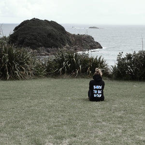 Kate wears Bold's Born to be Bold sequin hoodie in New Plymouth New Zealand  | #sayitinbold @boldornaked shop online at www.boldornaked.com