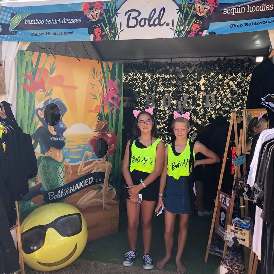 Grace & Aaliyah rock our Bold AF Singlet - Location: Womad 2020 NZ